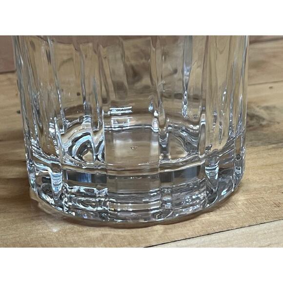 2 Vintage Glass Double Old Fashion Whiskey Glasses. Lines. Retro look - Picture 3 of 5